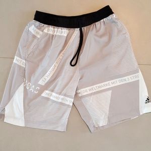 Adidas Men's Gray/White Training Athletic Shorts